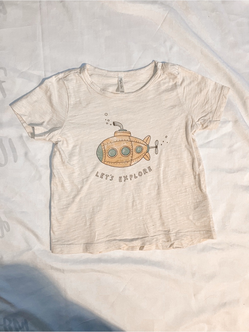 Rylee + Cru Natural Submarine Basic Cotton Short-Sleeve Tee Size 18-24 Months